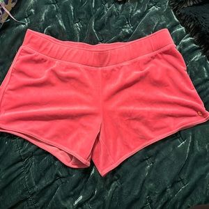 Bright pink velour Lilly Pulitzer shorts